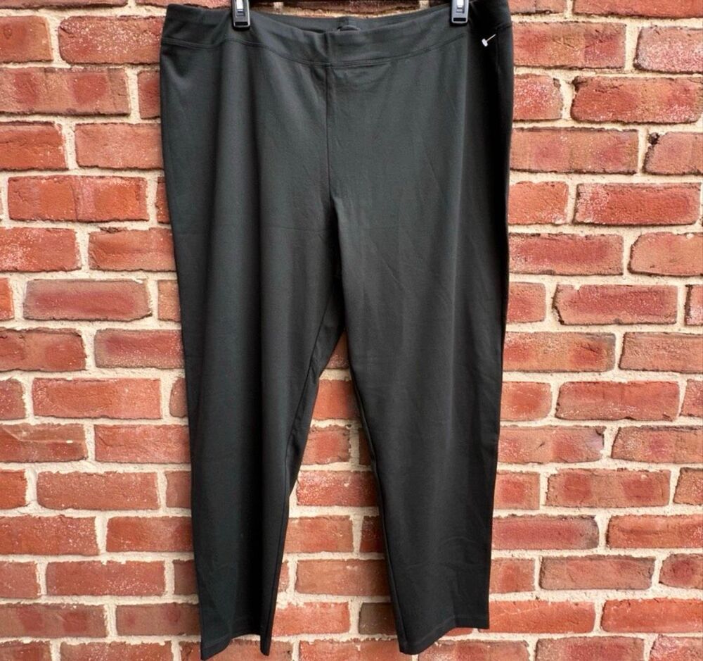 Eileen Fisher $198 Woodland Green Stretch Ponte Tapered Pants 2X Pull On NEW